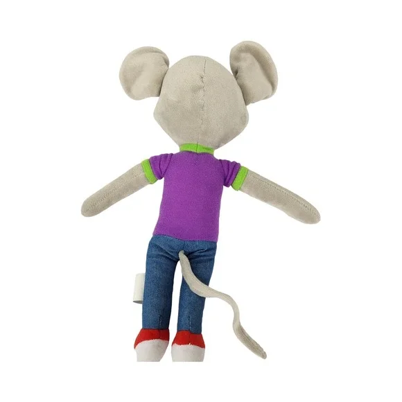 Chuck E. Cheese Plush Stuffed Animal Mouse Mascot Purple Shirt Denim - Picture 4 of 7